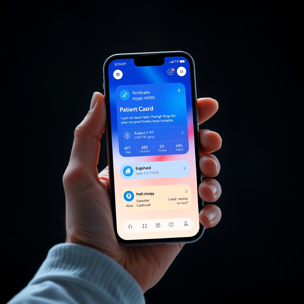 Graphic of a smartphone app for urgent care