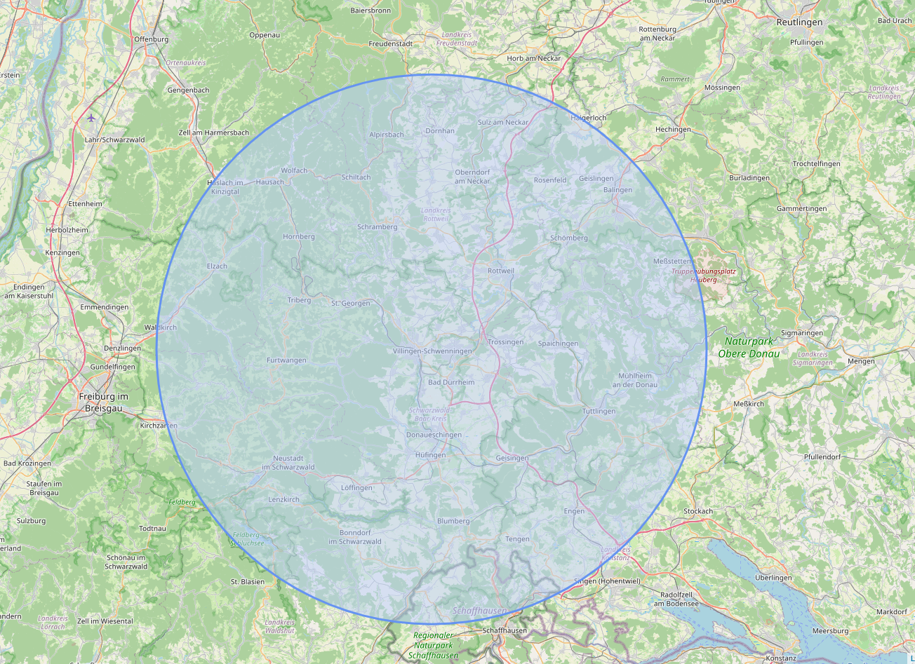 Einsatzgebiet 40 km Umkreis um Villingen-Schwenningen