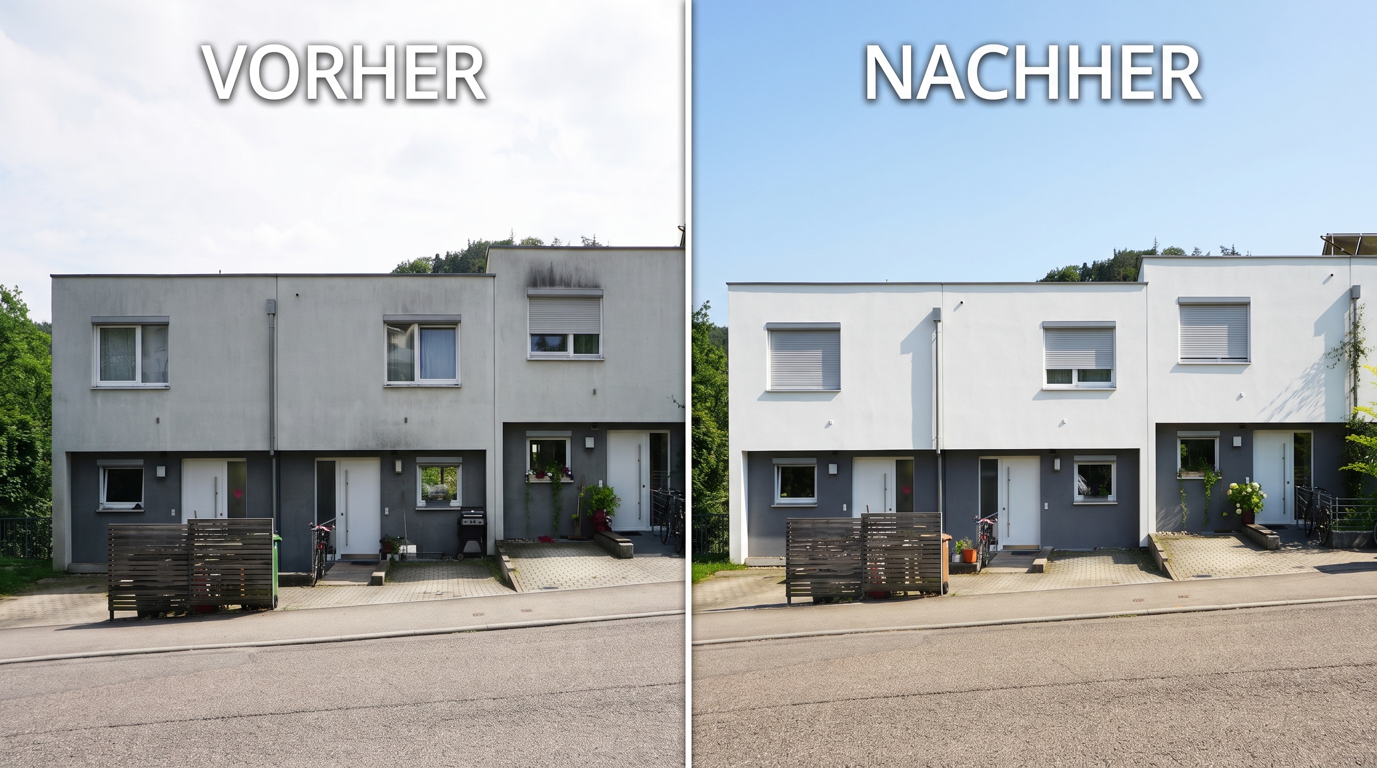 Vorher-Nachher Fassadensanierung
