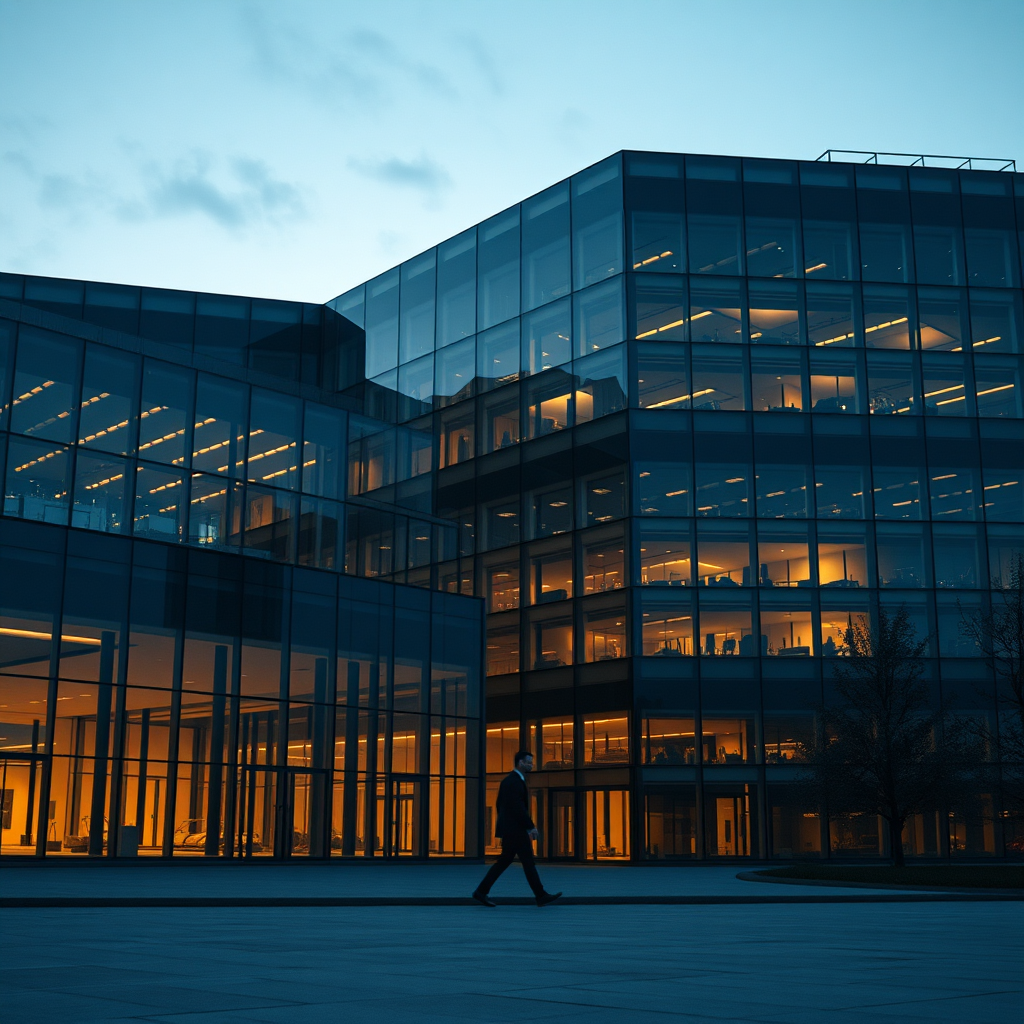 Headquarters at dusk