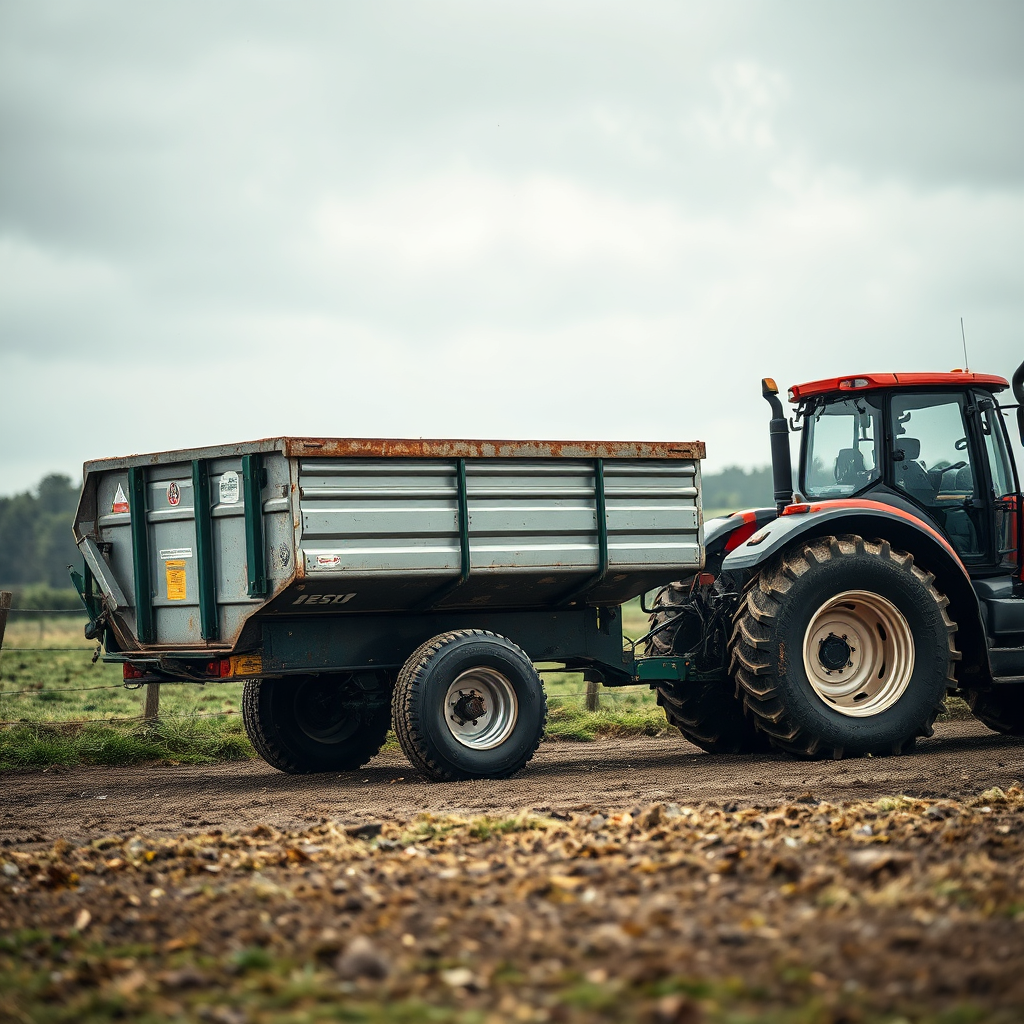 Silage trailer in yard