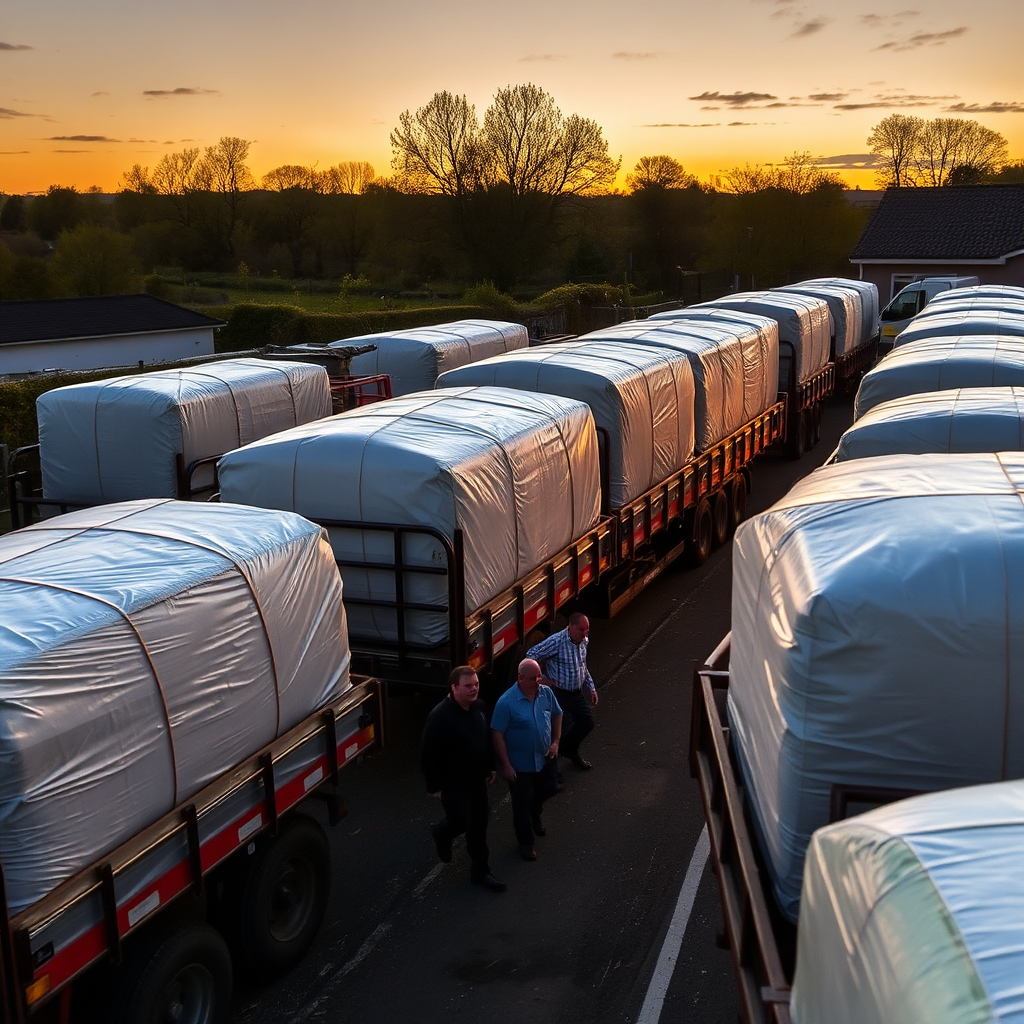 After: organised bales and trailers
