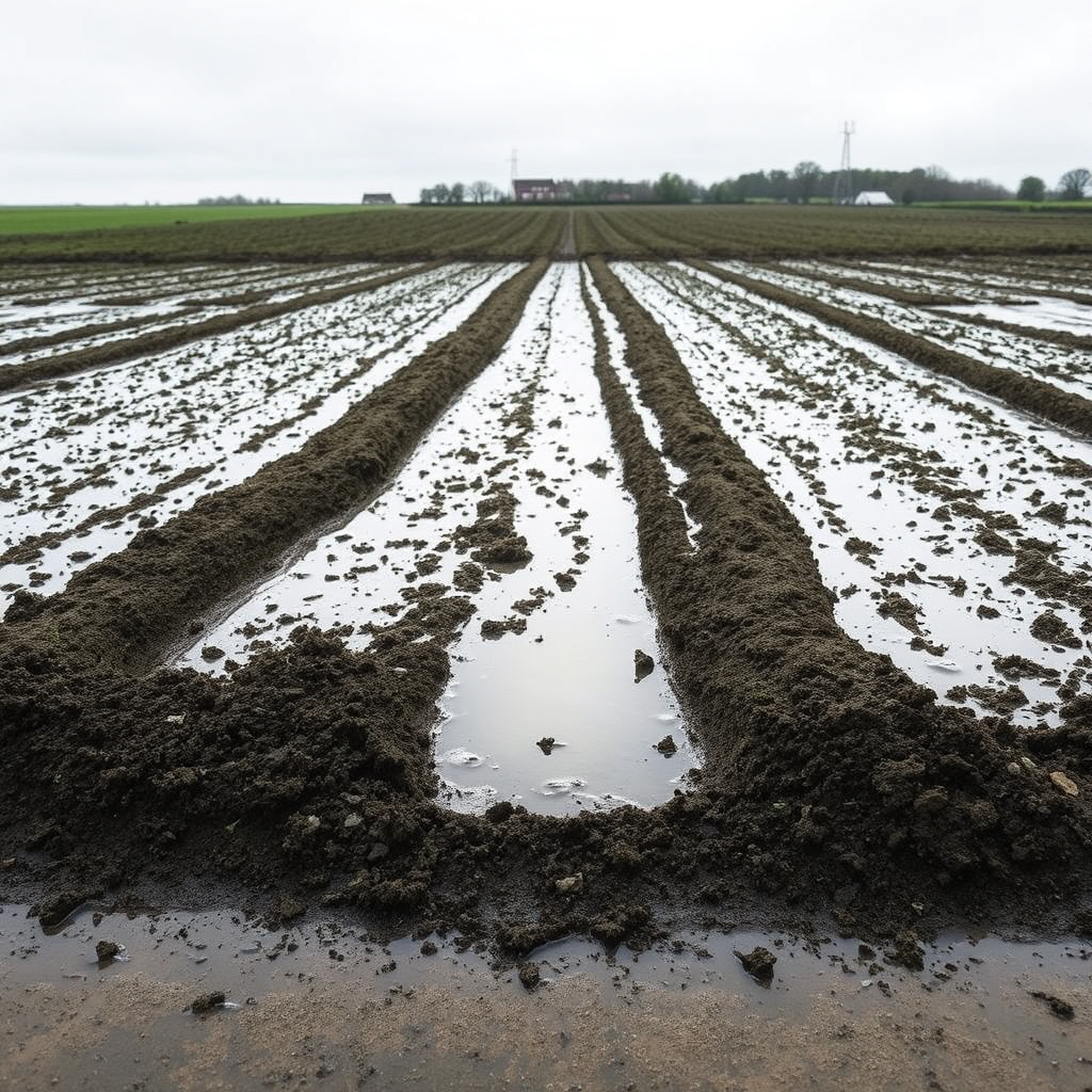 Before: waterlogged field
