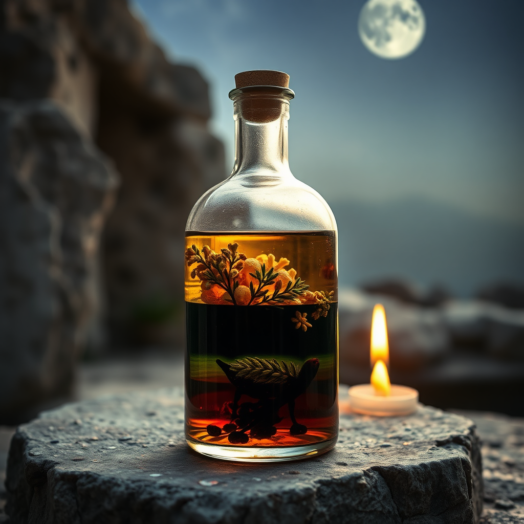 Sticlă cu ulei sacru