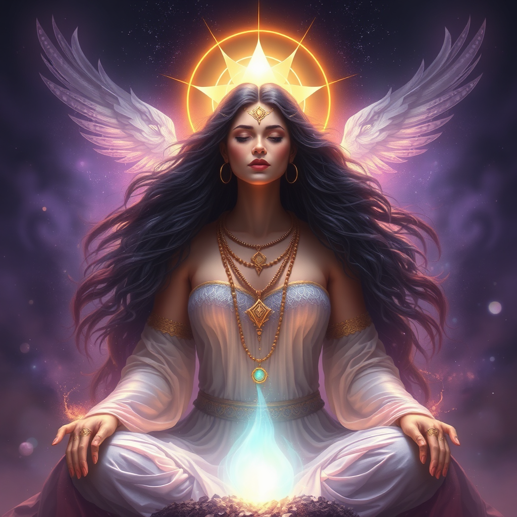 A priestess embodying sacred feminine energy.