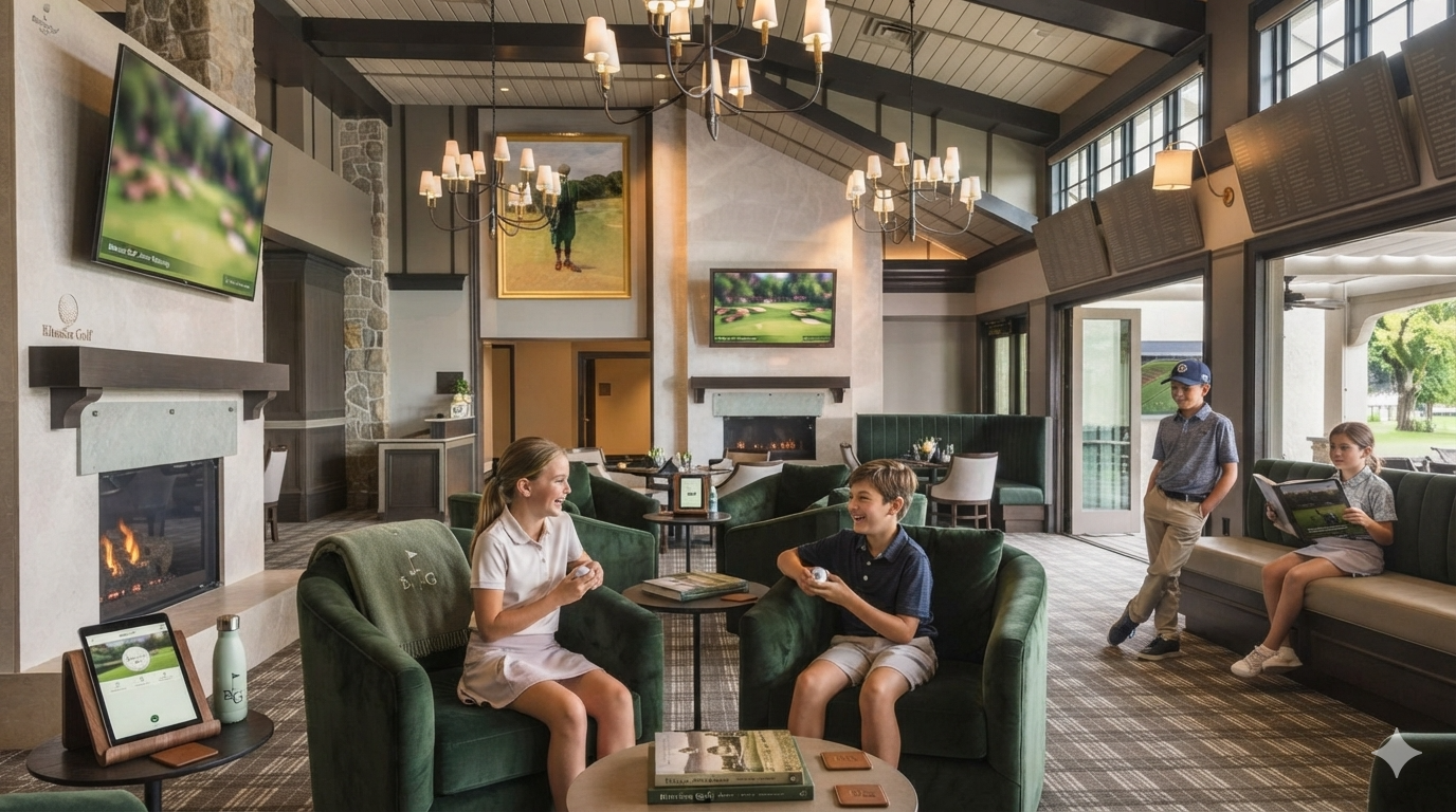 Member's lounge with juniors relaxing