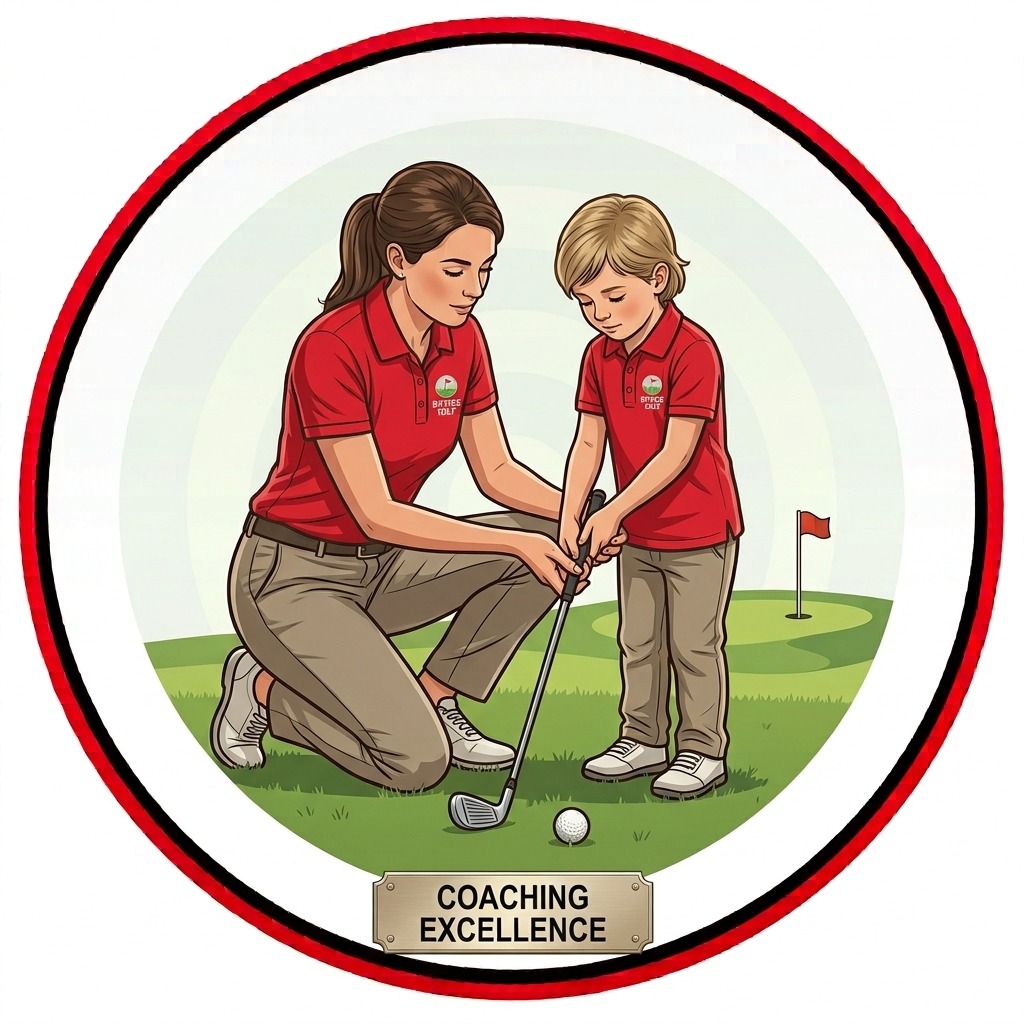 Golf coach and pupil icon