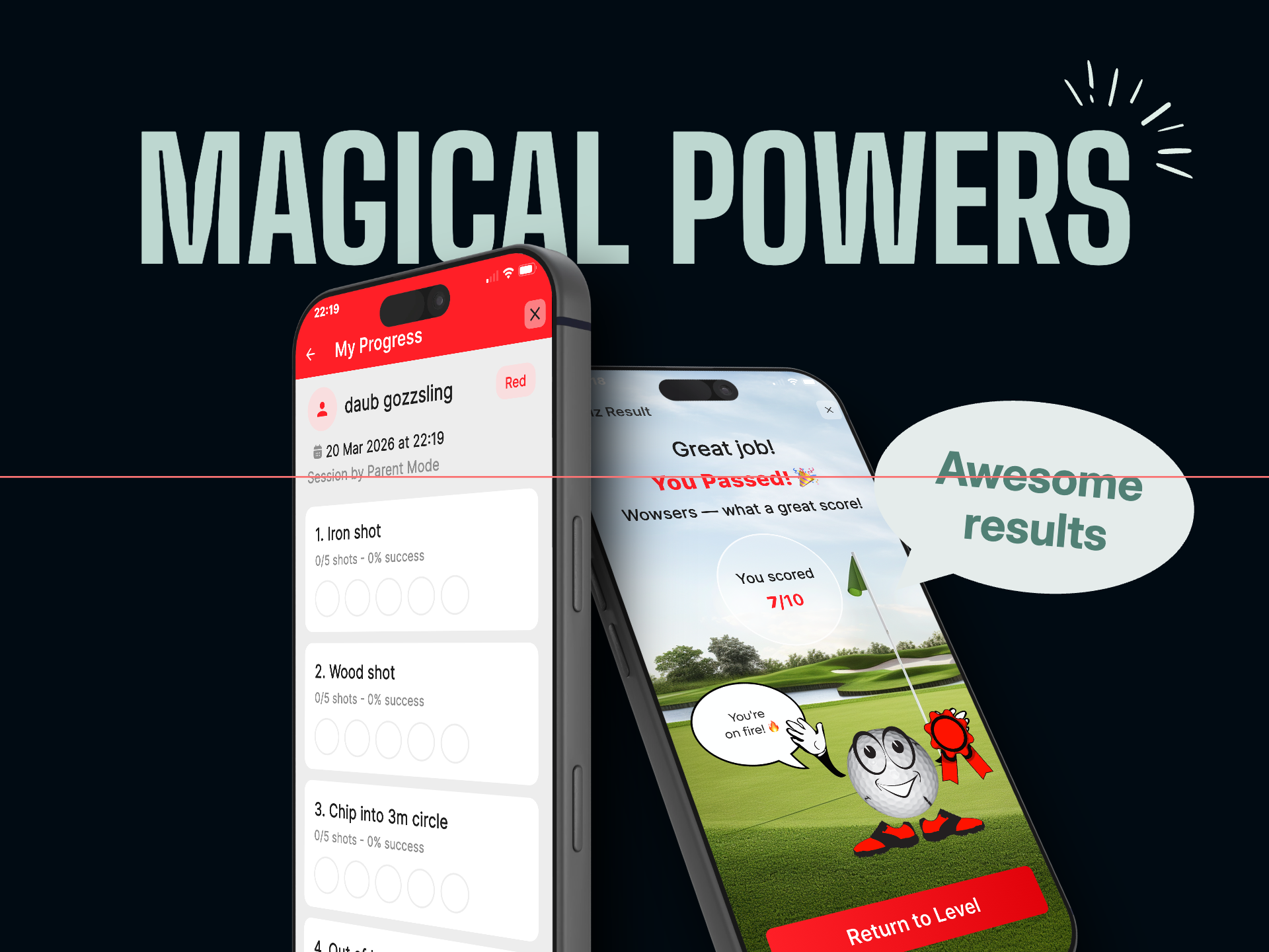 image of app stating magical powers
