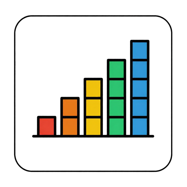 coloured blocks showing structure
