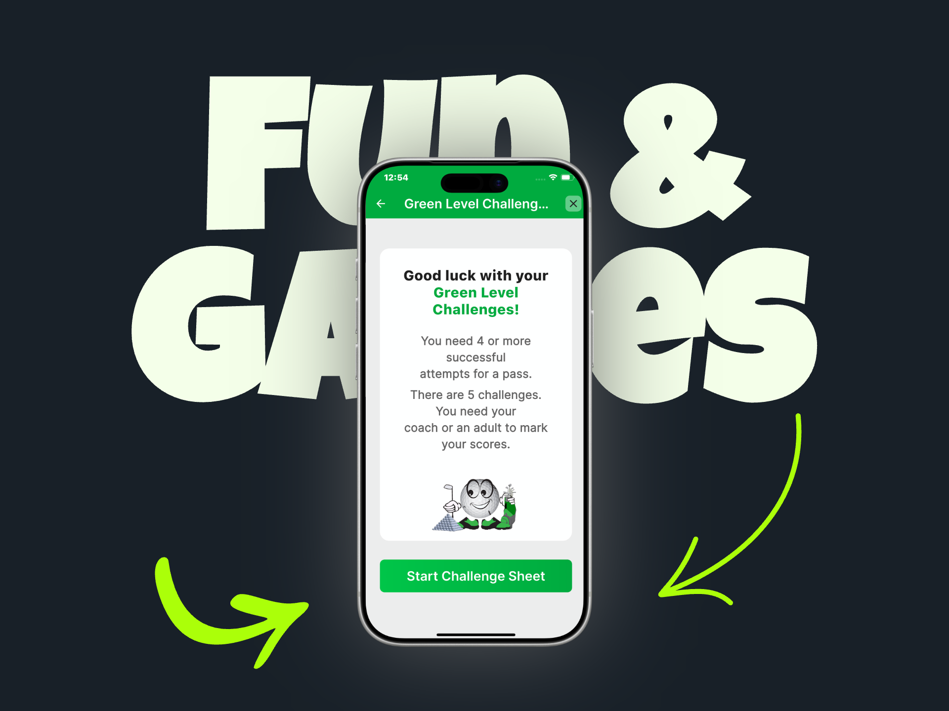 app page showing fun and games