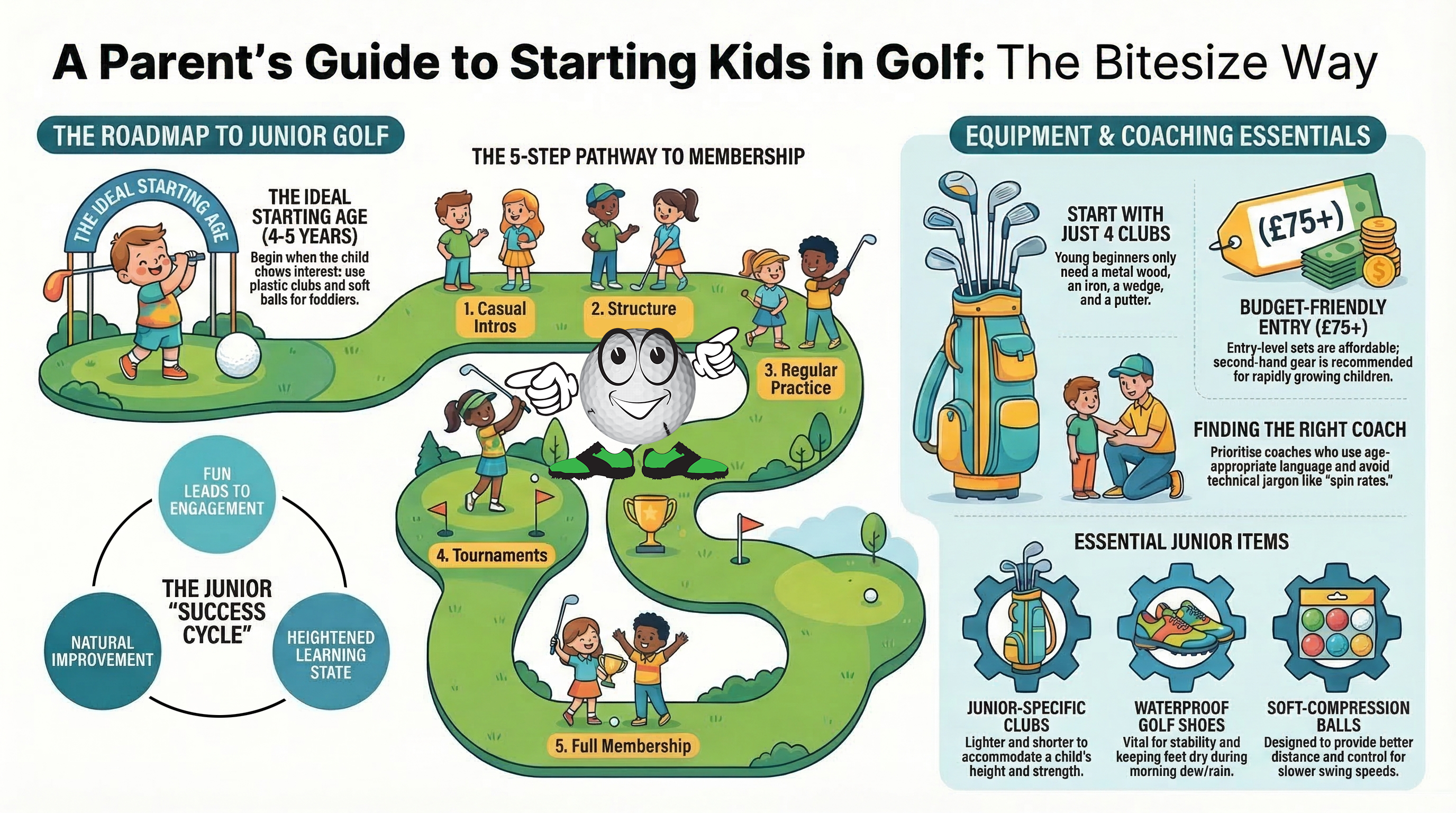 a parent's guide to starting kids in golf infographic