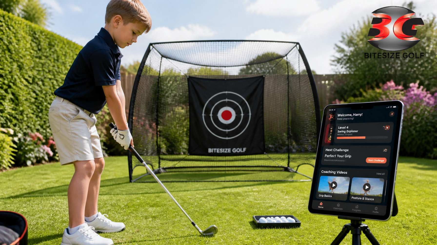 young boy practising at home