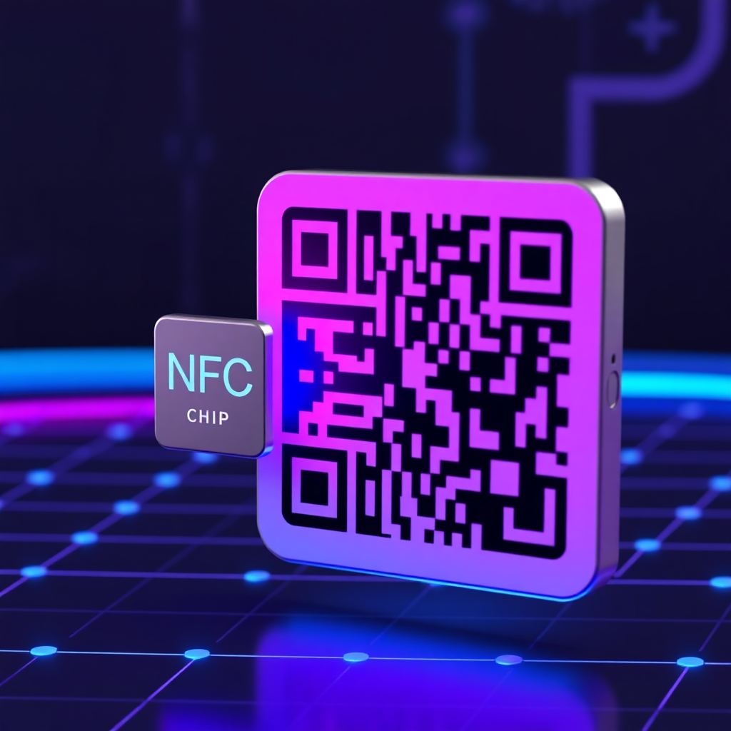 3D animation of NFC and QR syncing