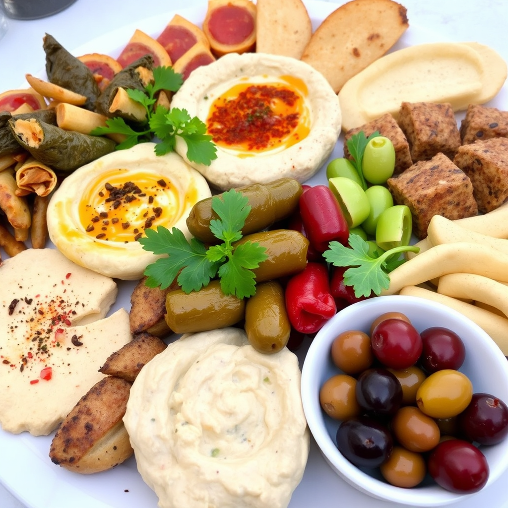 Turkish mezze platter
