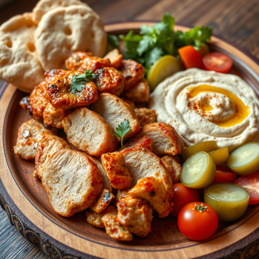 Chicken Shawarma With Hummus