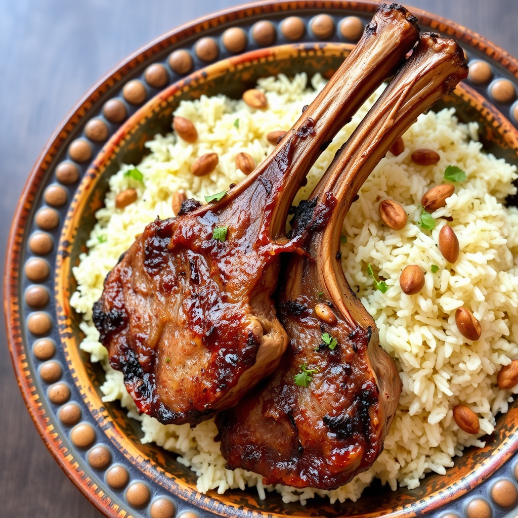 Lamb Chops with Rice