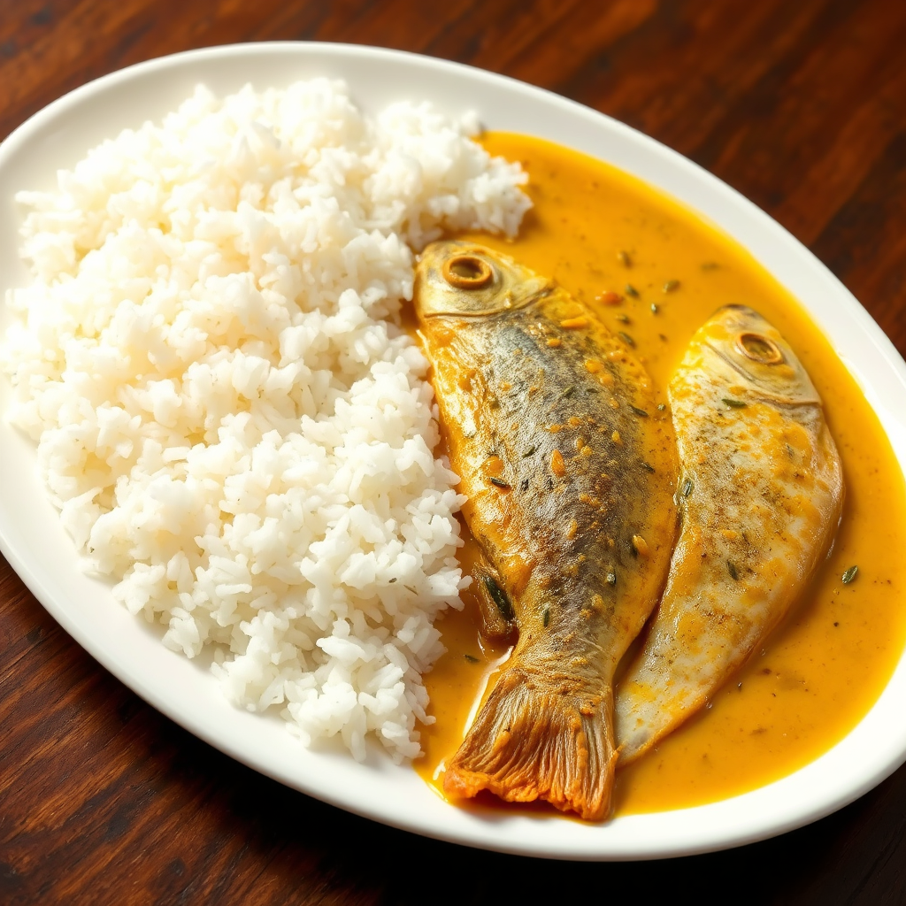 Ilish Fish with White Rice