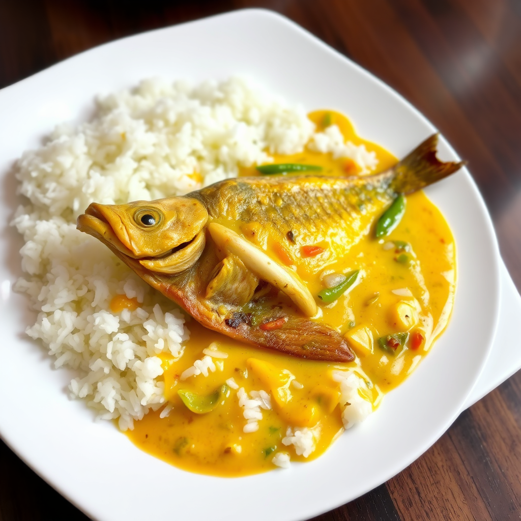 Koi Fish with White Rice