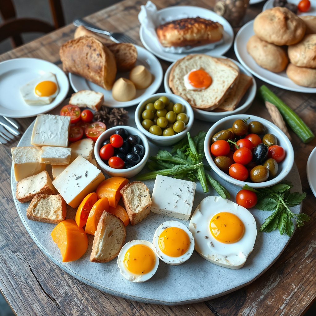 Turkish breakfast spread