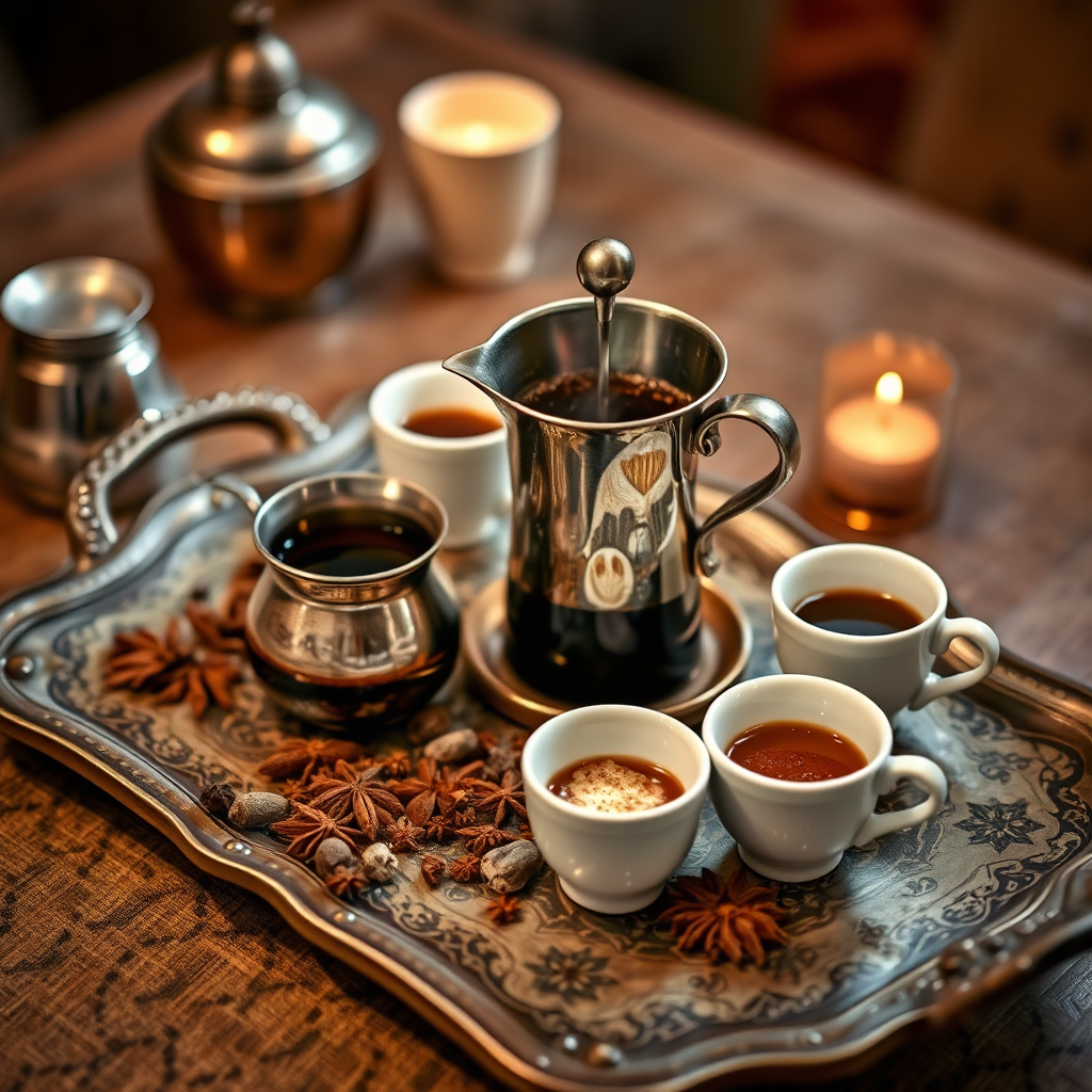 Turkish coffee preparation