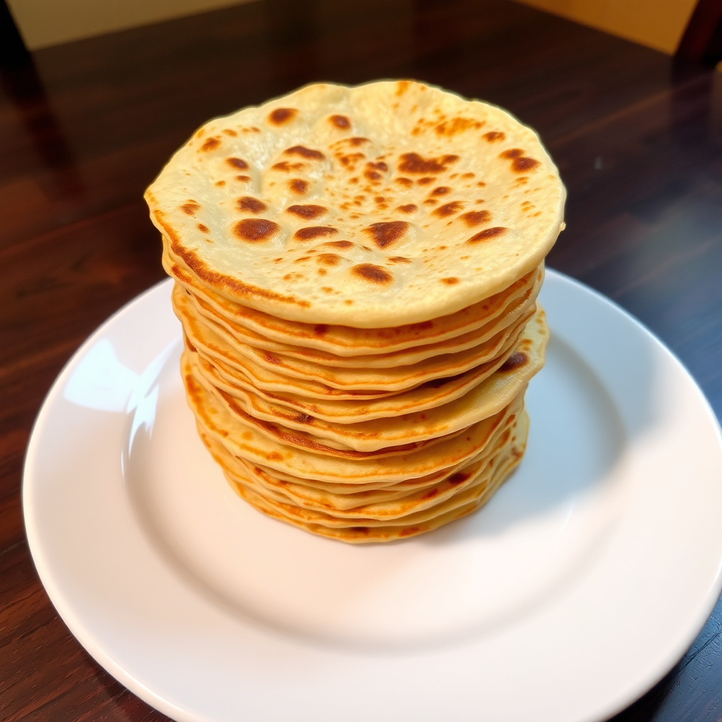 Flaky layered porota flatbread