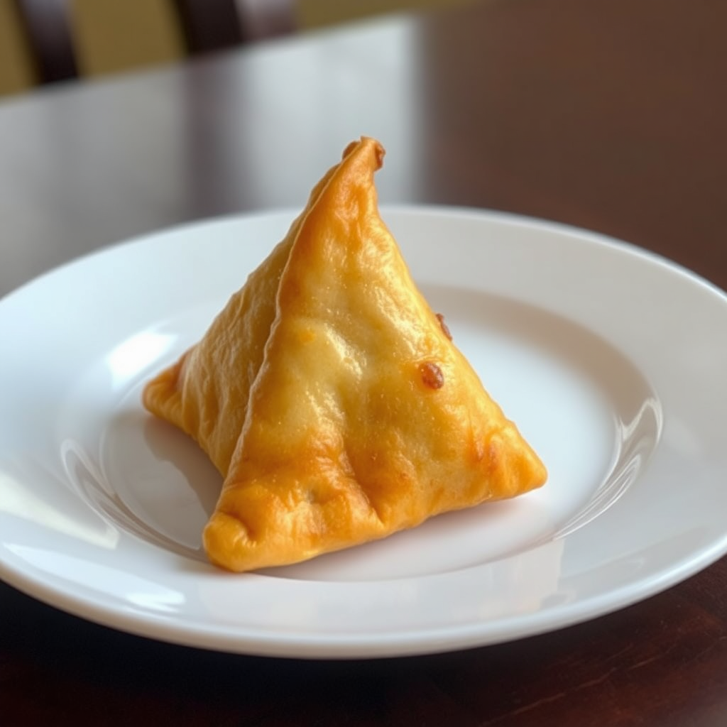 Fried triangular samosa