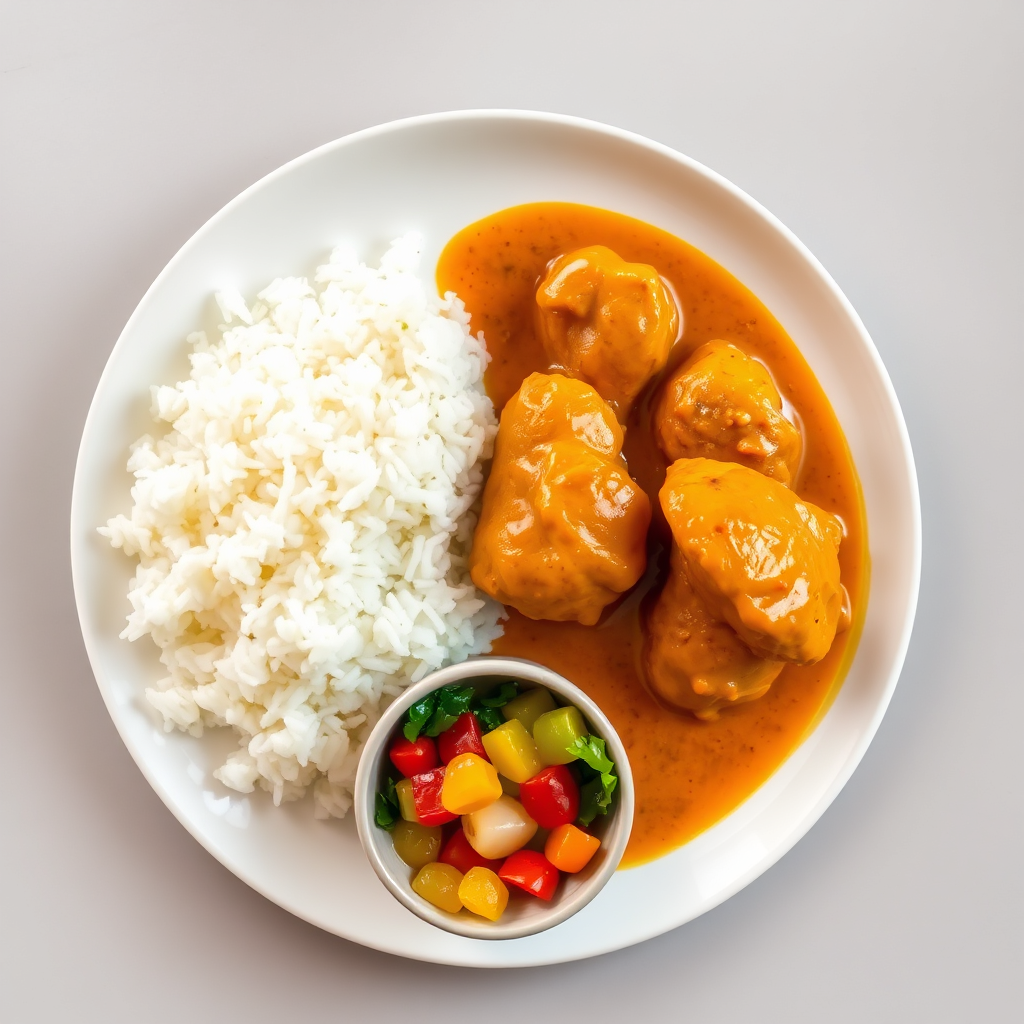 Chicken Curry White Rice with Vegetables