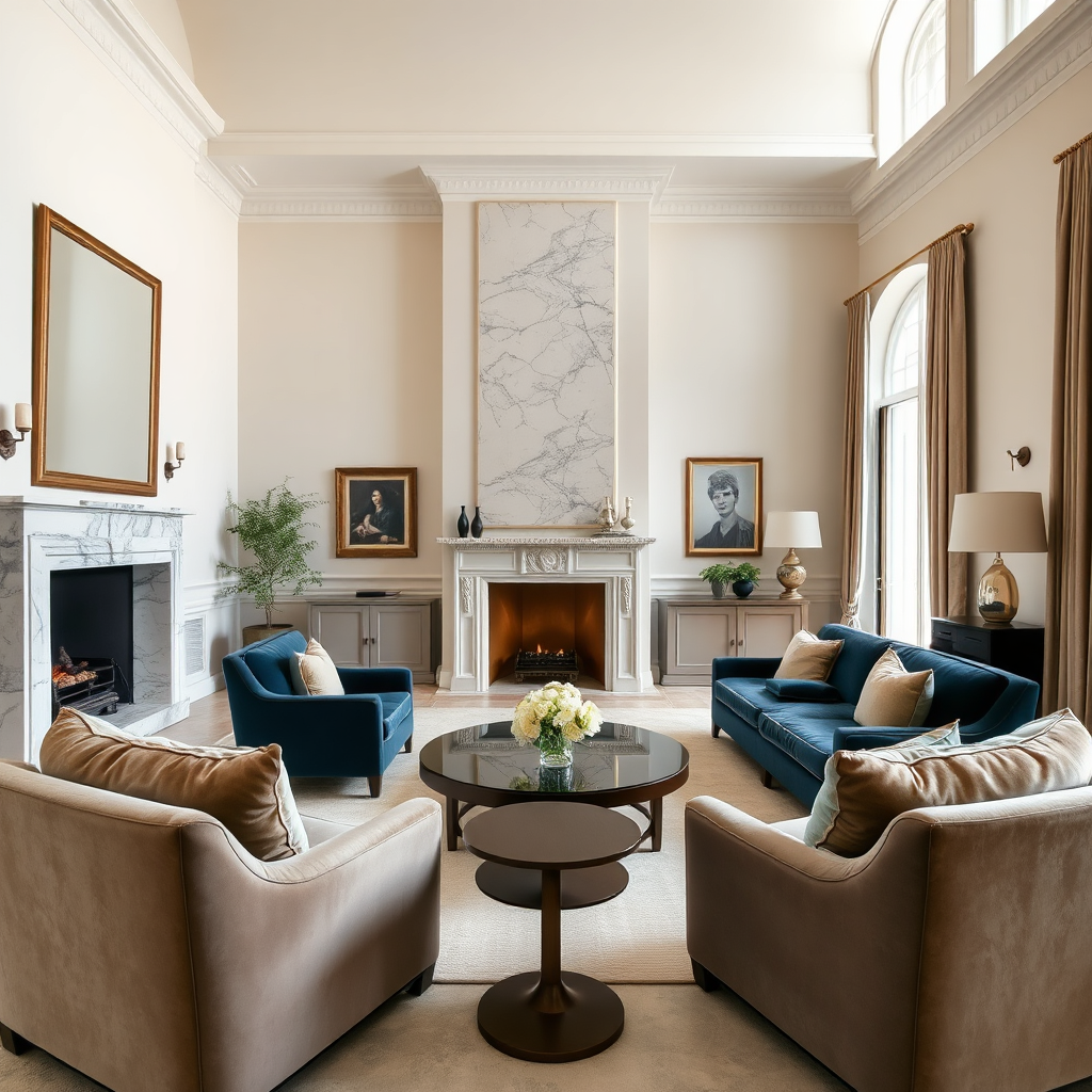 Luxueuze woonkamer in Franse villa