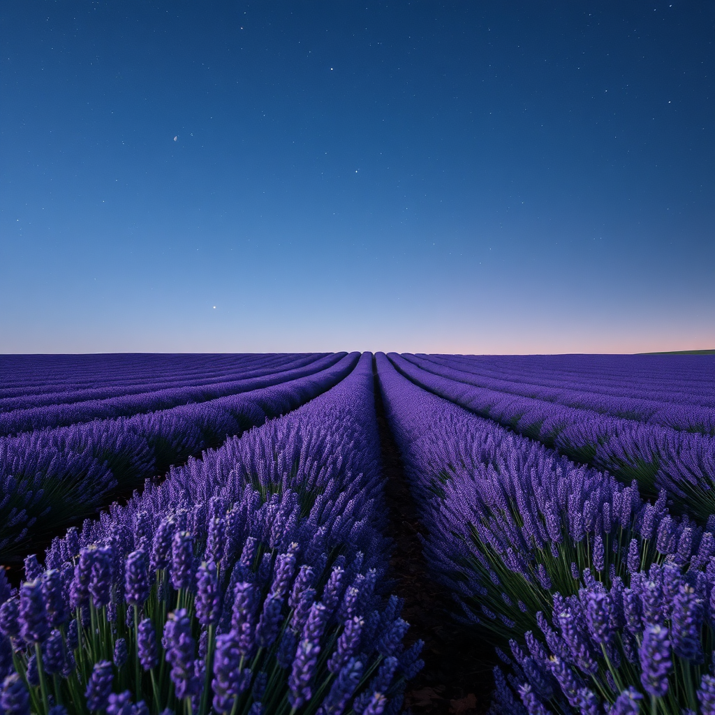 Timeless landscape under night sky