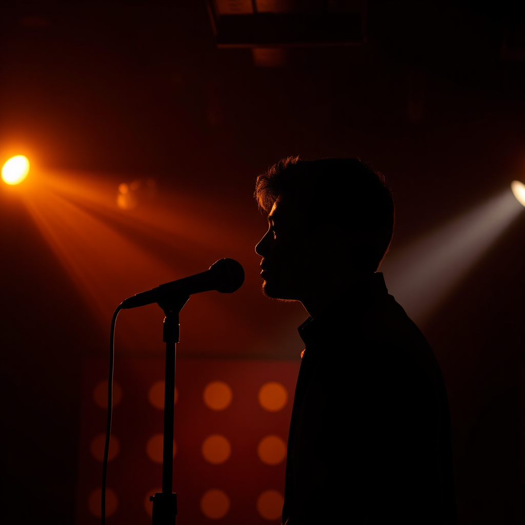 Silhouette d’un chanteur