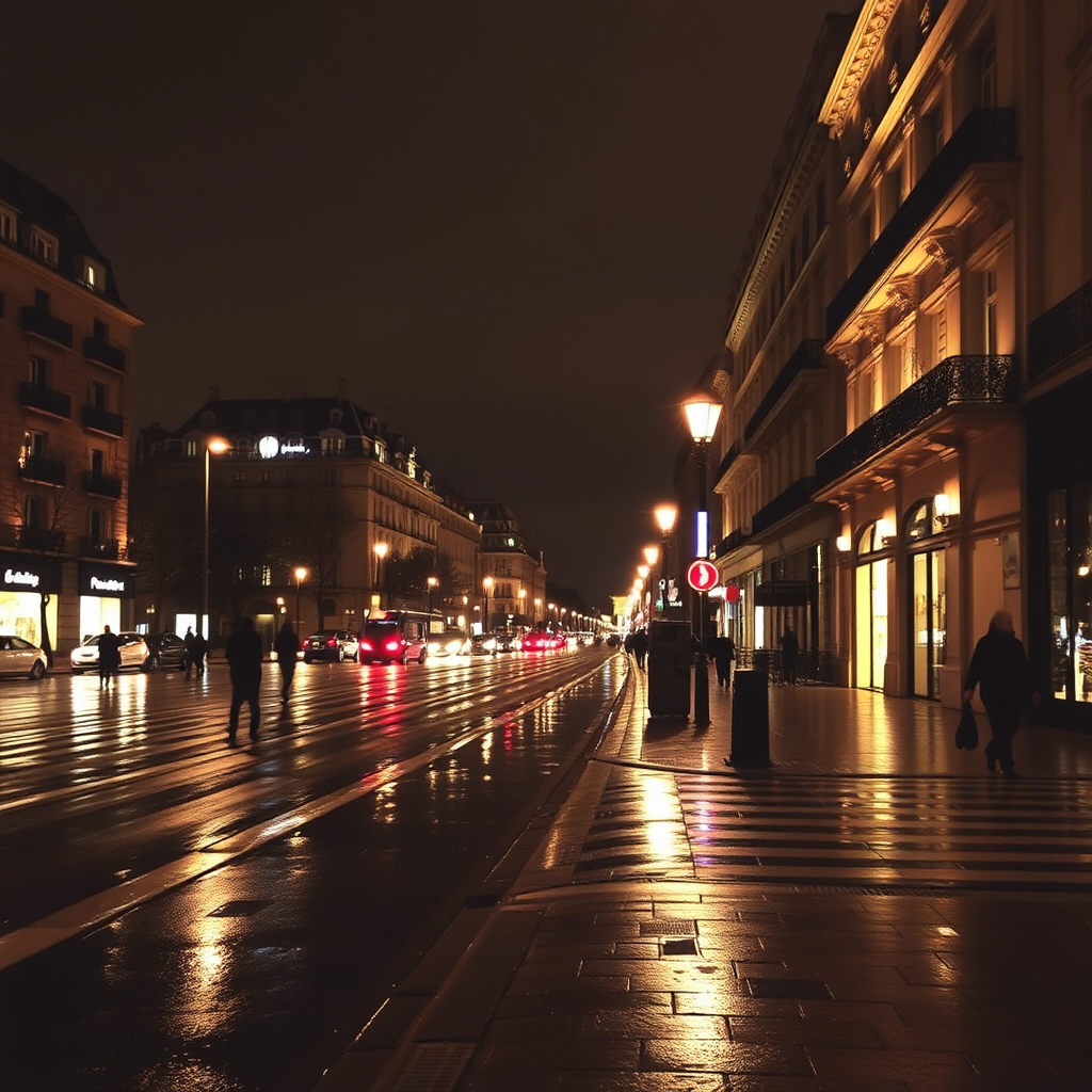Paris night reflections