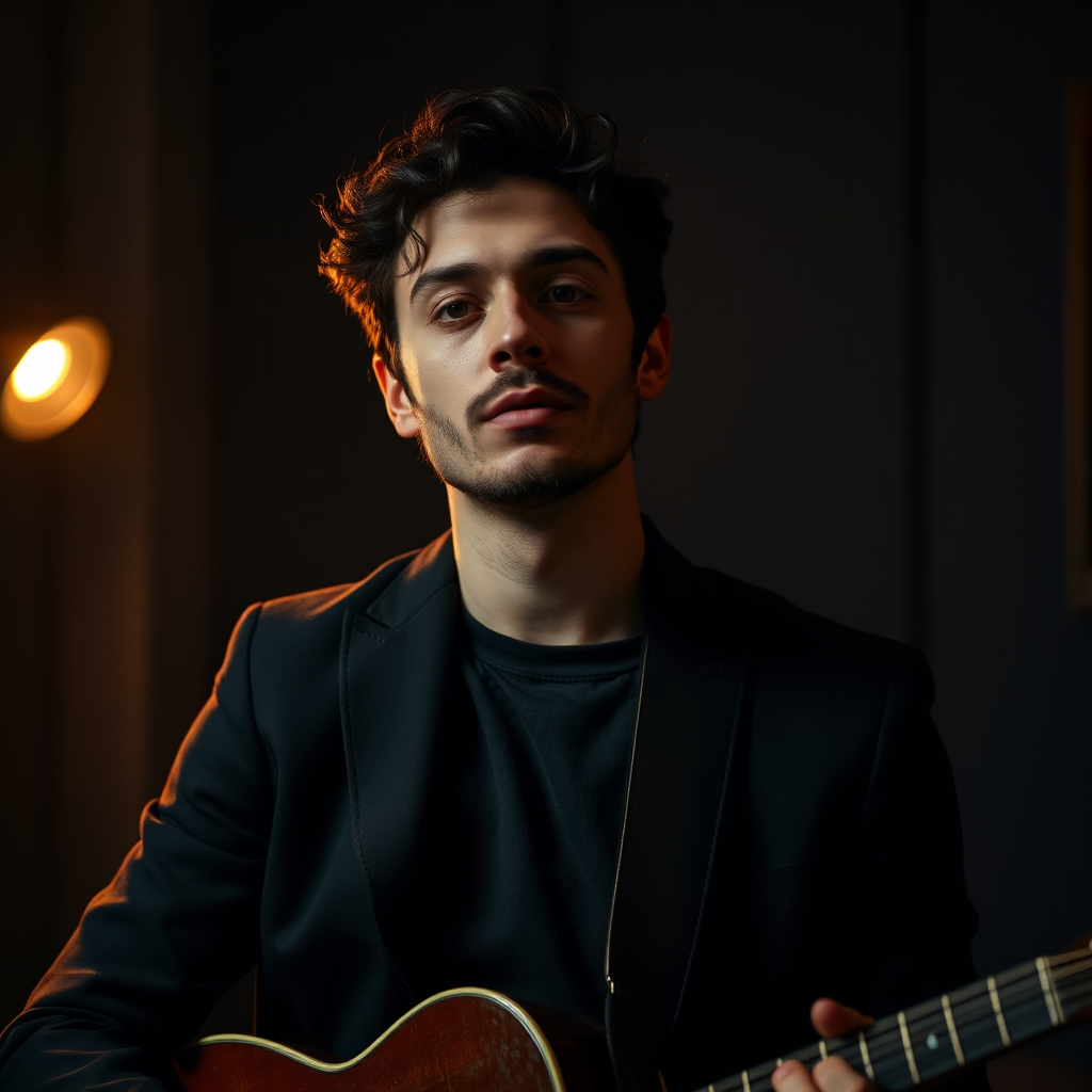 Portrait of Julien Noir in a moody studio