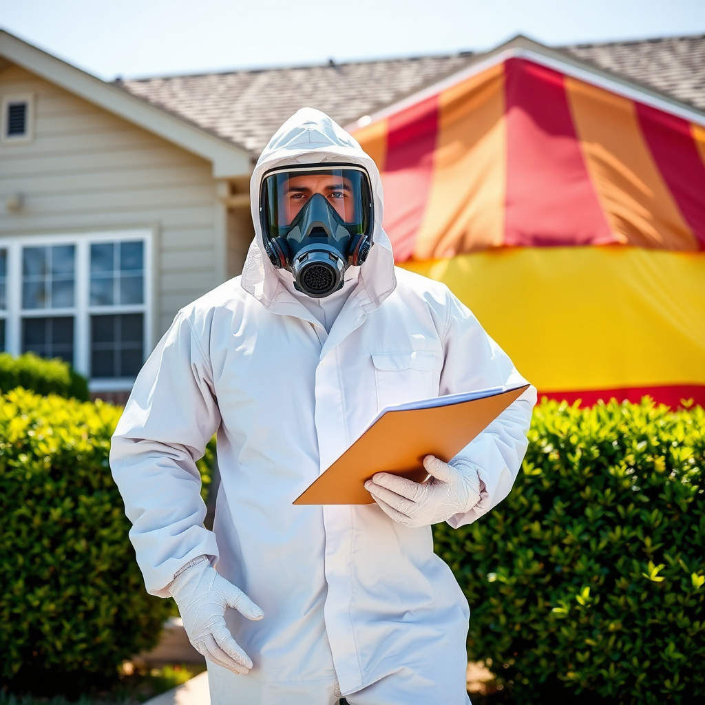 Fumigation technician at residential property