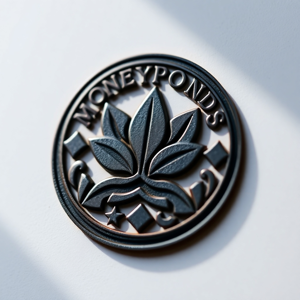 A close-up image of the MoneypondsLogo emblem, with subtle visual cues highlighting its hidden meanings and symbolism. Use light and shadow to draw attention to specific elements of the design.