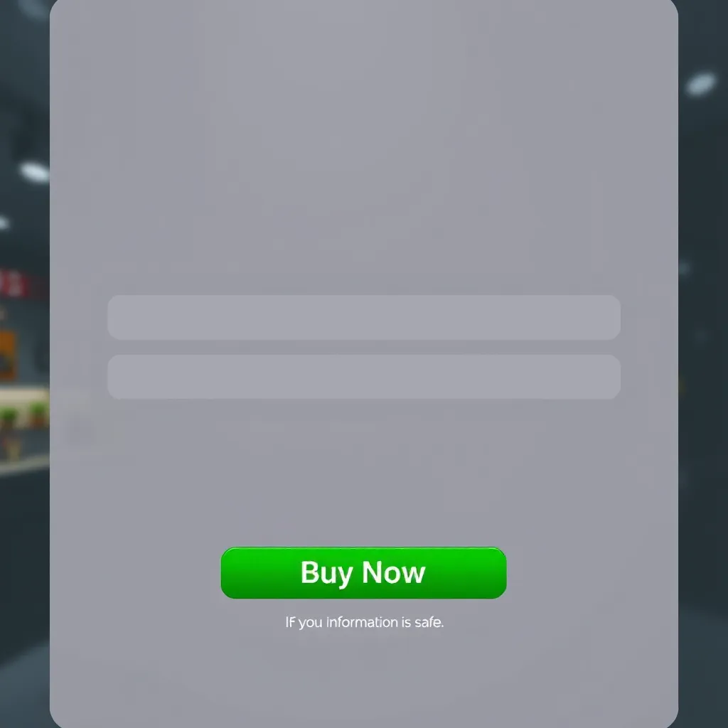 A seamless, modern checkout page with a green 'Buy Now' button at the bottom, featuring a prominent padlock icon signifying secure data encryption and a small, reassuring message that reads 'Your information is safe.'
