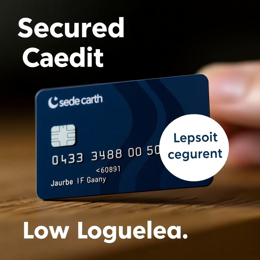  A photorealistic image showcasing a secured credit card with a prominently displayed low deposit requirement, highlighting its affordability and accessibility.
