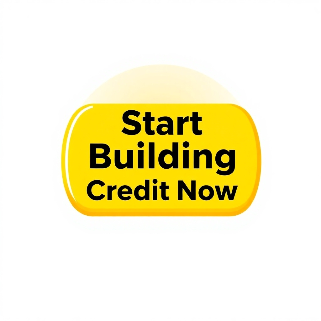 A stylized image of a large, eye-catching button that says "Start Building Credit Now." The button could be brightly colored and have a clear call to action. The background should be simple and clean to focus attention on the button.