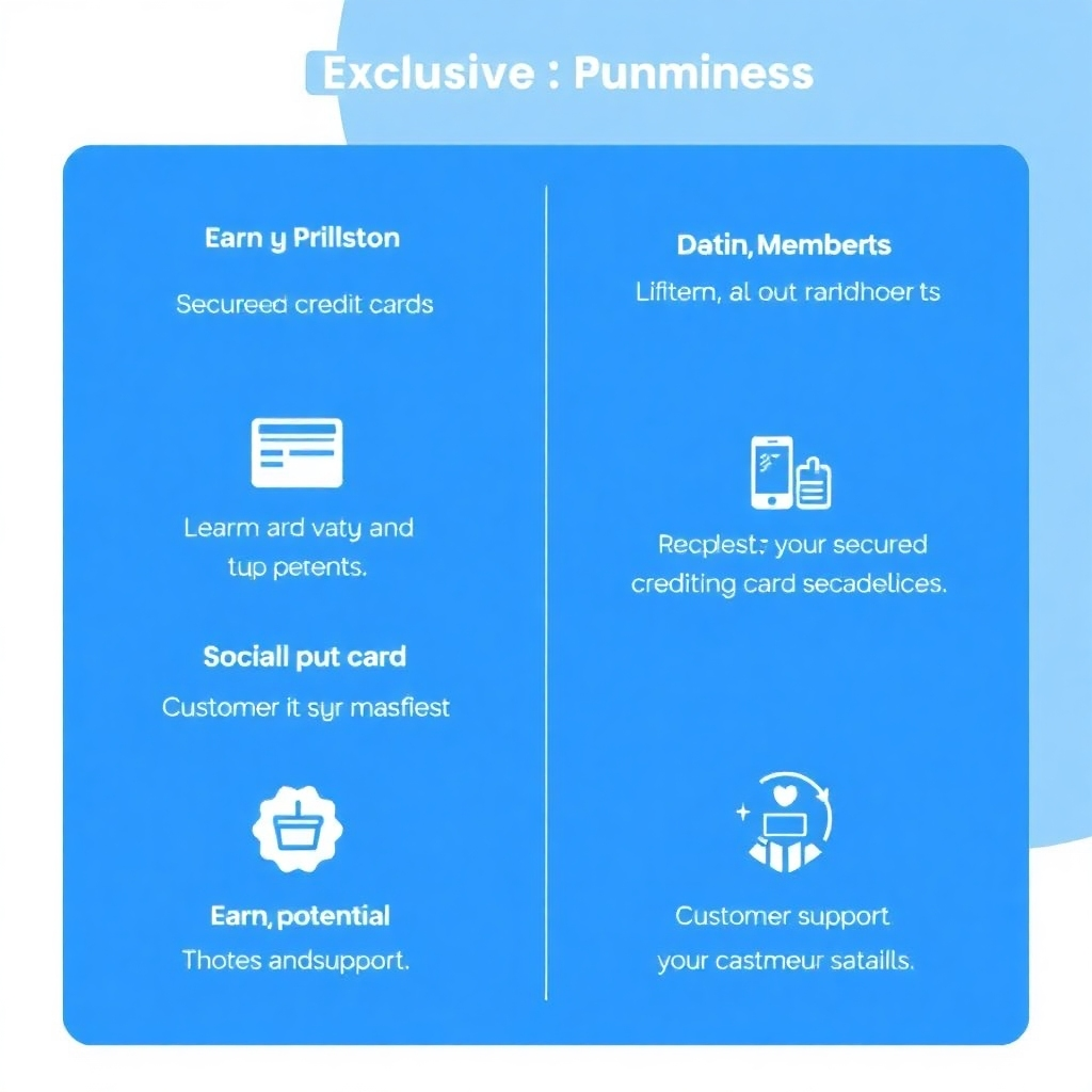 A stylized image showcasing the various exclusive benefits offered to members, such as access to secured credit cards, earning potential, and customer support.
