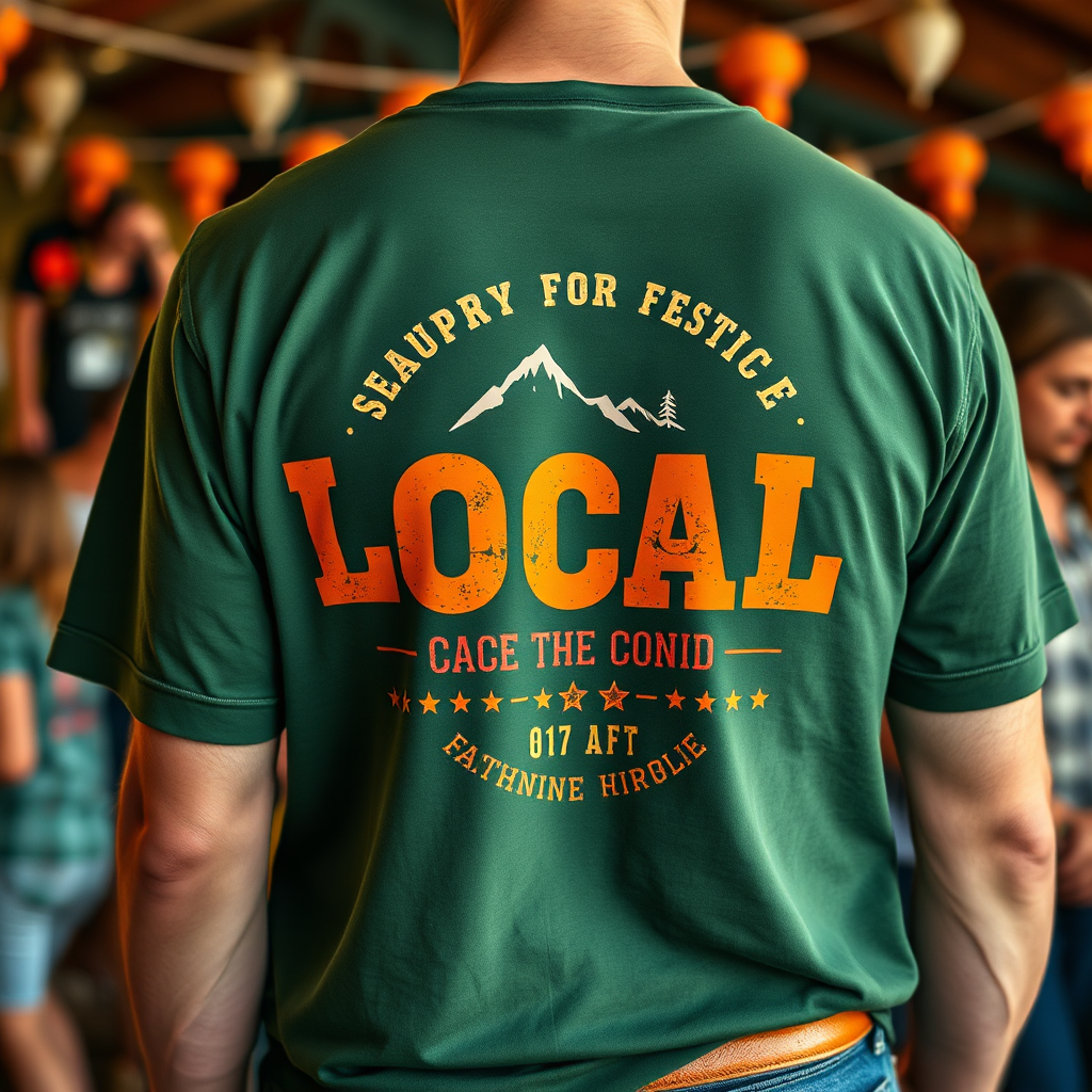 Event T-shirt design with vibrant colors