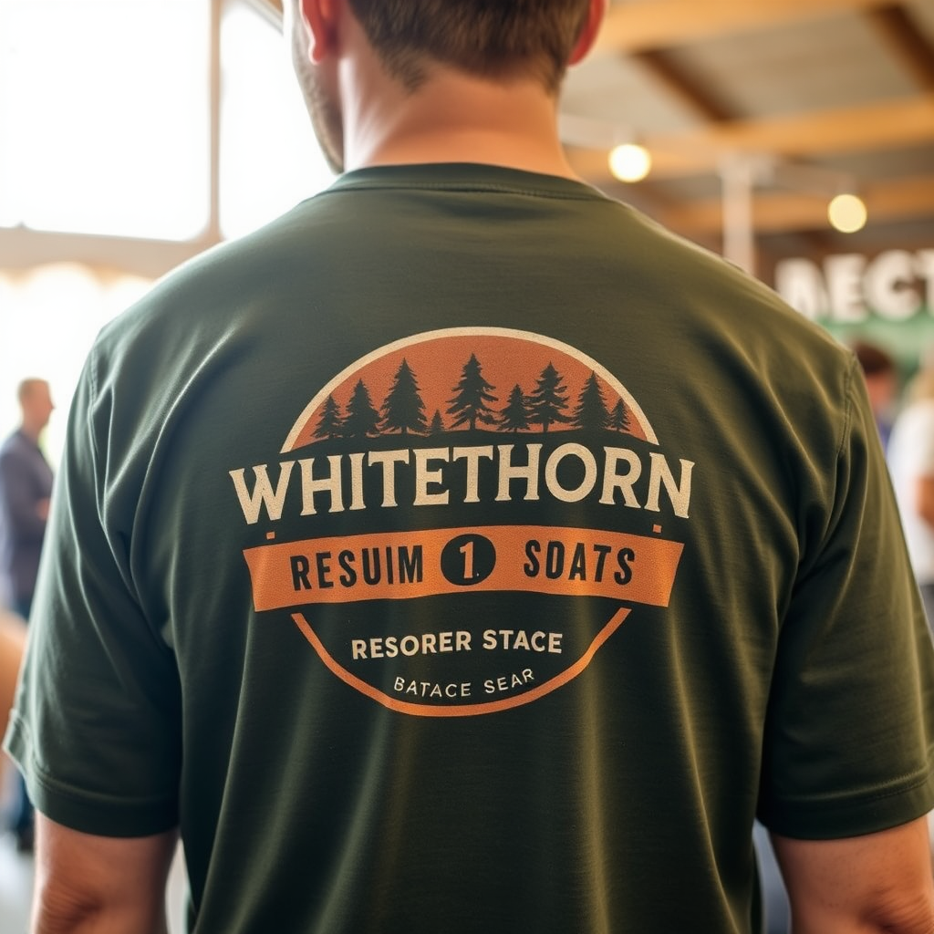 T-shirt with a local Whitethorn community logo