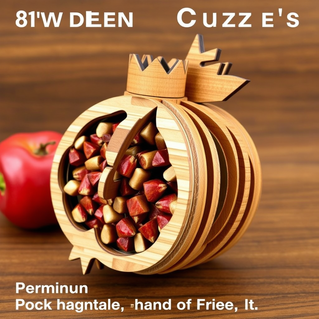 3D Pomegranate Wooden Puzzle