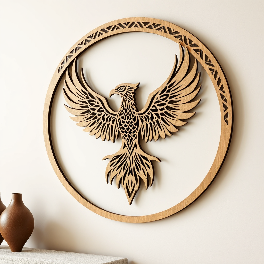 Chamrosh Mythical Bird Laser Cut Art