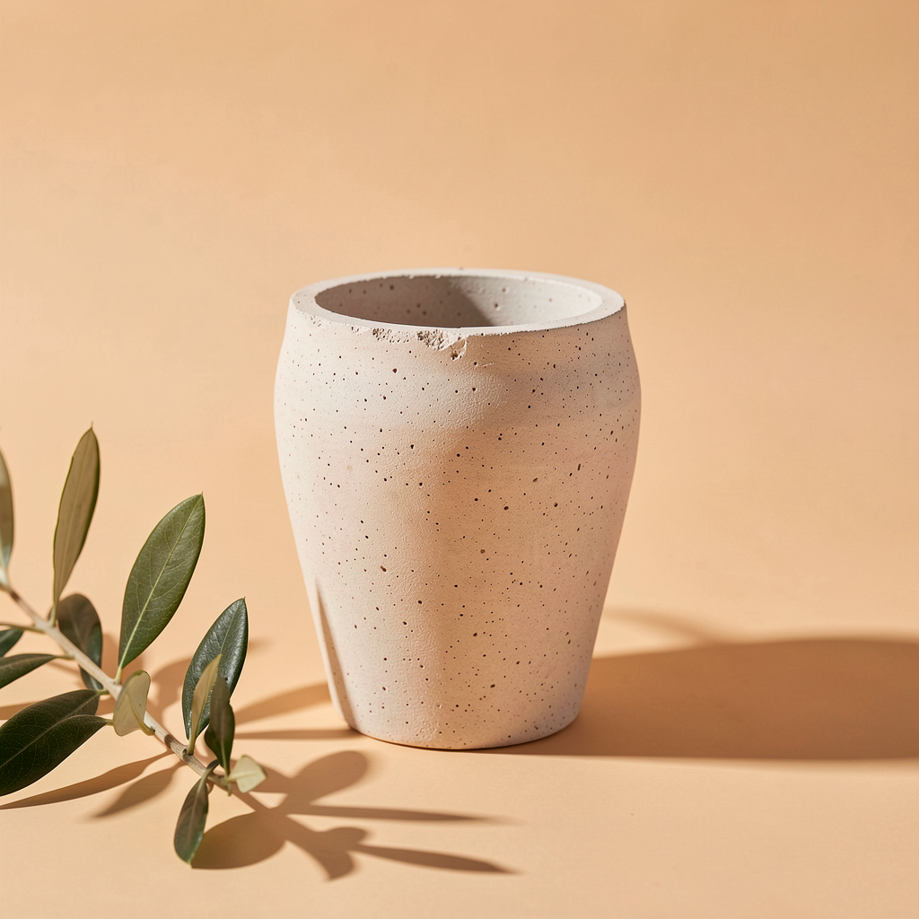 Speckled Oatmeal Concrete Urn