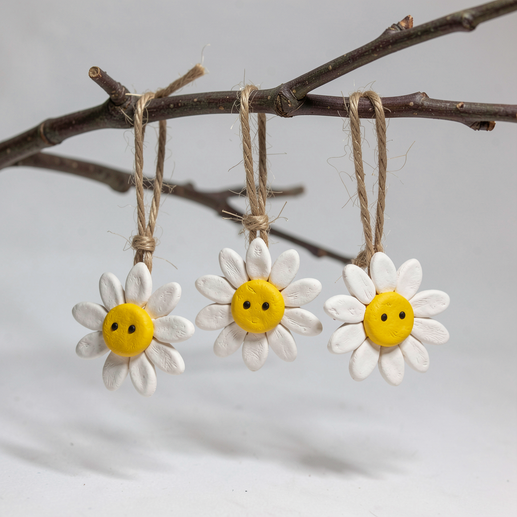 Clay Daisy Charm Set