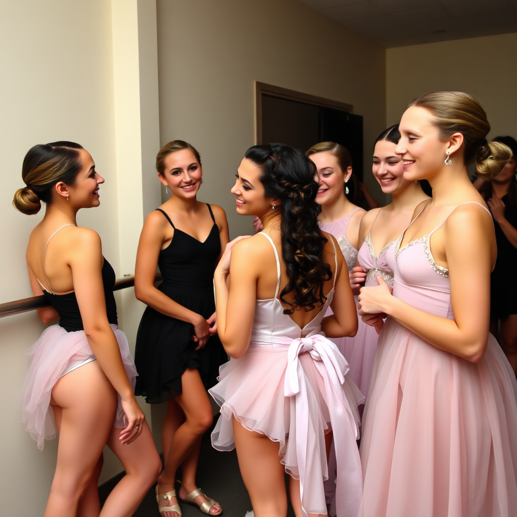 Dancers backstage before performance