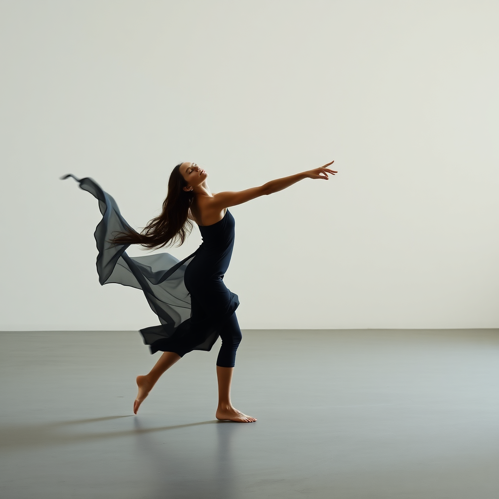 Contemporary dancer in expressive pose
