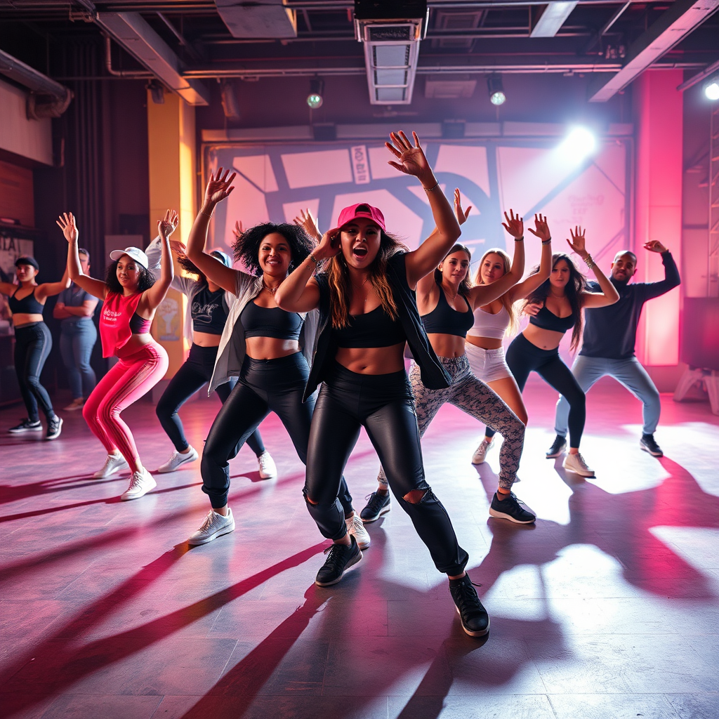 Hip hop dancers performing