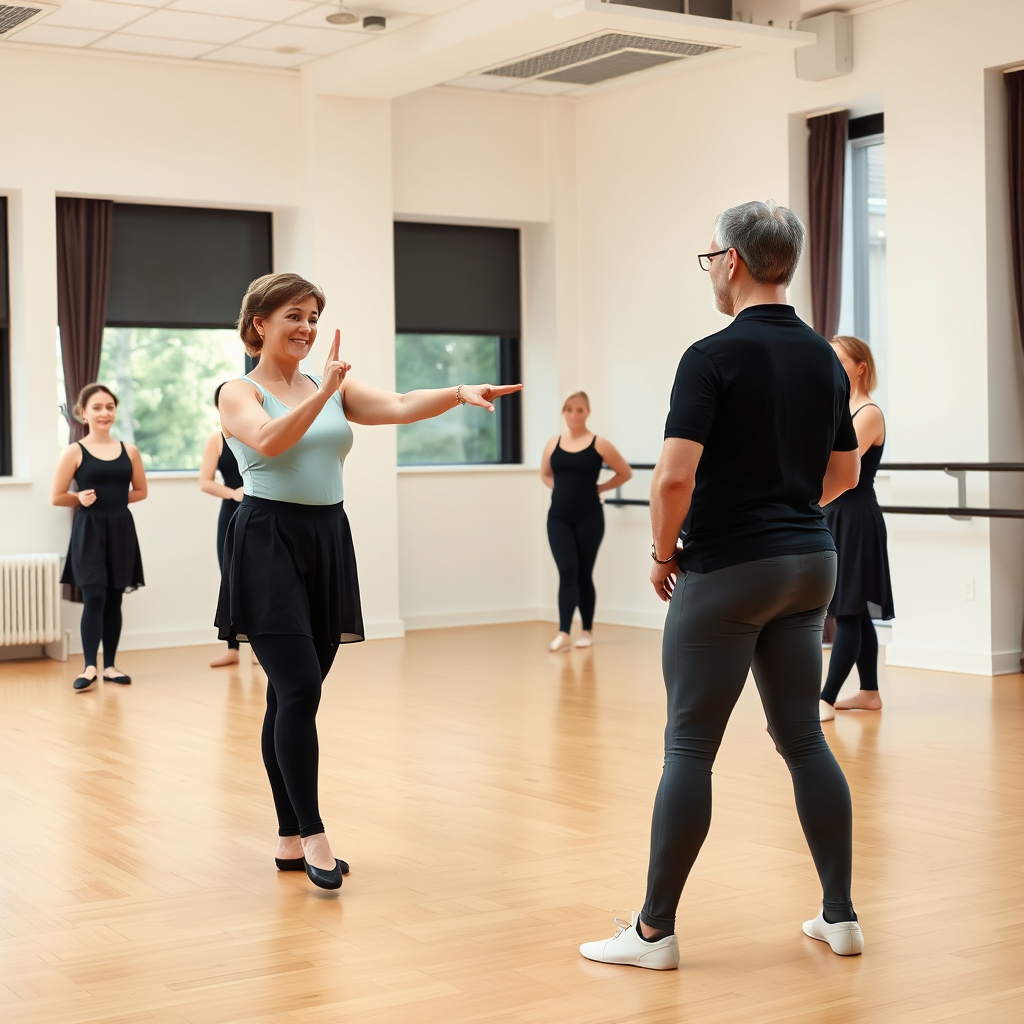 Adult ballet class instruction