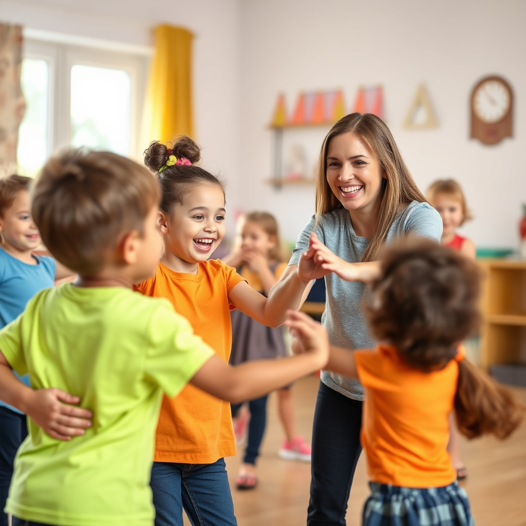 Children participating in a creative movement class