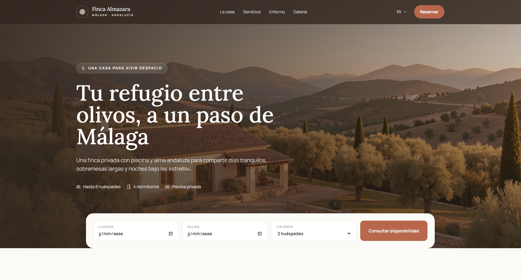 Aperçu du template de site web — Casa Rural / Espagnol